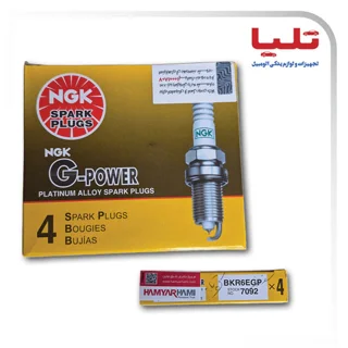شمع سوزنی پلاتینیومی اصلی بسته 4 عددی - برچسب همیار حامی - NGK GPOWER- 7092 - BKR6EGP
